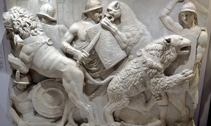 Fóssil humano de 1800 anos conta a história da luta entre um gladiador e um leão
